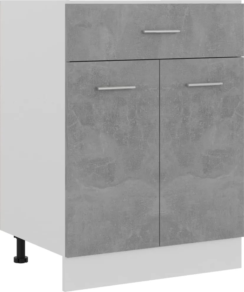 vidaXL betonszürke szerelt fa fiókos alsószekrény 60 x 46 x 81,5 cm