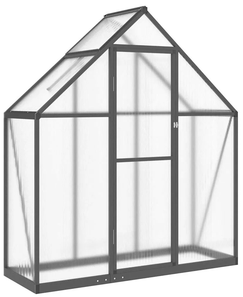 antracitszürke alumínium melegház alapvázzal 169 x 58 x 195 cm