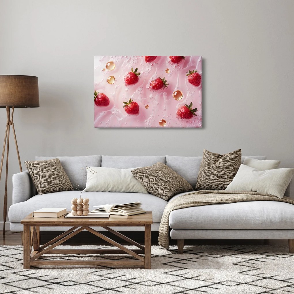 Kép - Eprek buborékokban (90x60 cm)