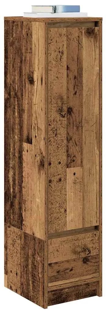 antik fa színű szerelt fa magasszekrény 29,5x34x119,5 cm