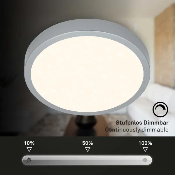Briloner 3704-014-LED Dimmelhető mennyezeti lámpa RUNA LED/22W/230V ezüst + távirányító