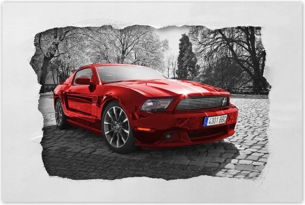 Poszter 90x60 Piros Ford Mustang Usa