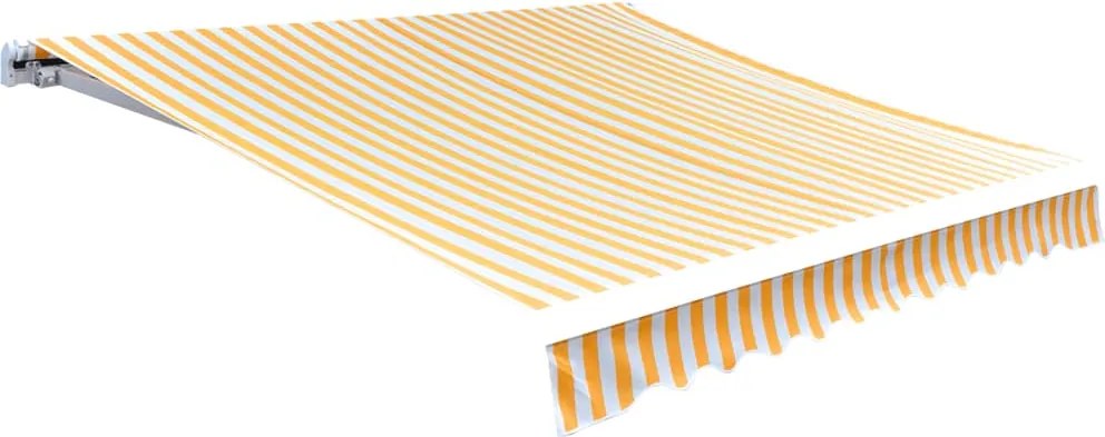 vidaXL narancssárga-fehér vászon napellenző tető 450 x 300 cm