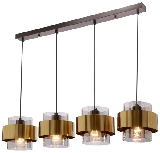 Csillár zsinóron SPIEGA 4xE27/60W/230V arany/fekete