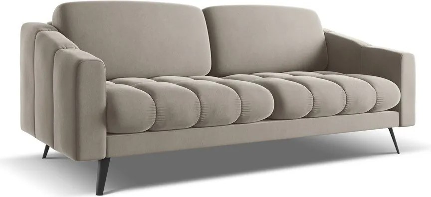 Bézs bársony kanapé 202 cm Nalu – Makamii