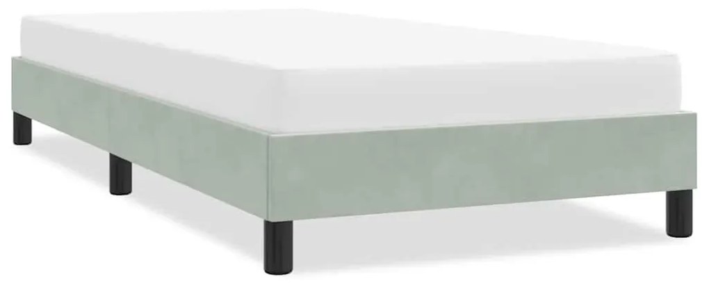 vidaXL ágykeret matrac nélkül Világosszürke 80x210 cm bársony