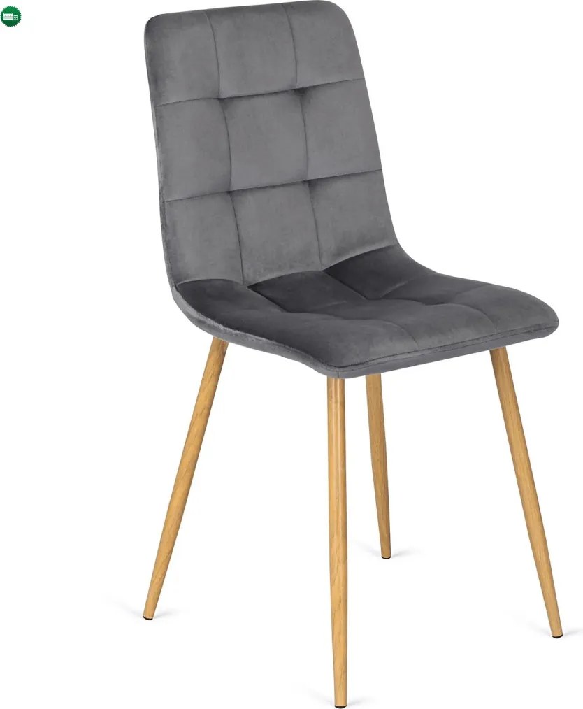 szett étkezőasztal HARRY 102-142 cm artisan tölgy és 6 szék FREDY szürke