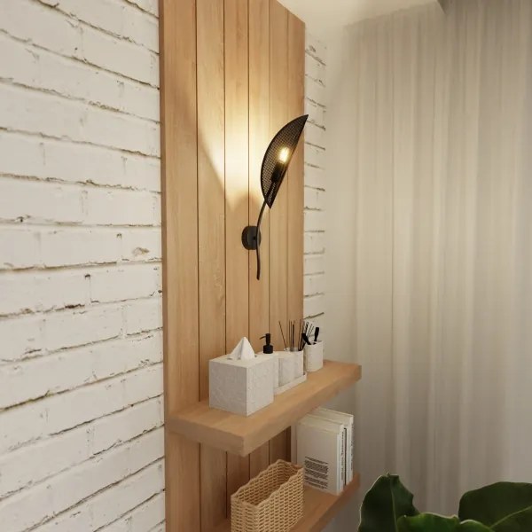 Fali lámpa LOTUS 1xE14/10W/230V fekete/arany