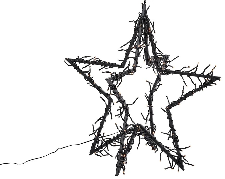 Karácsonyi csillag fekete csillag LED-del, IP44 - Brilli