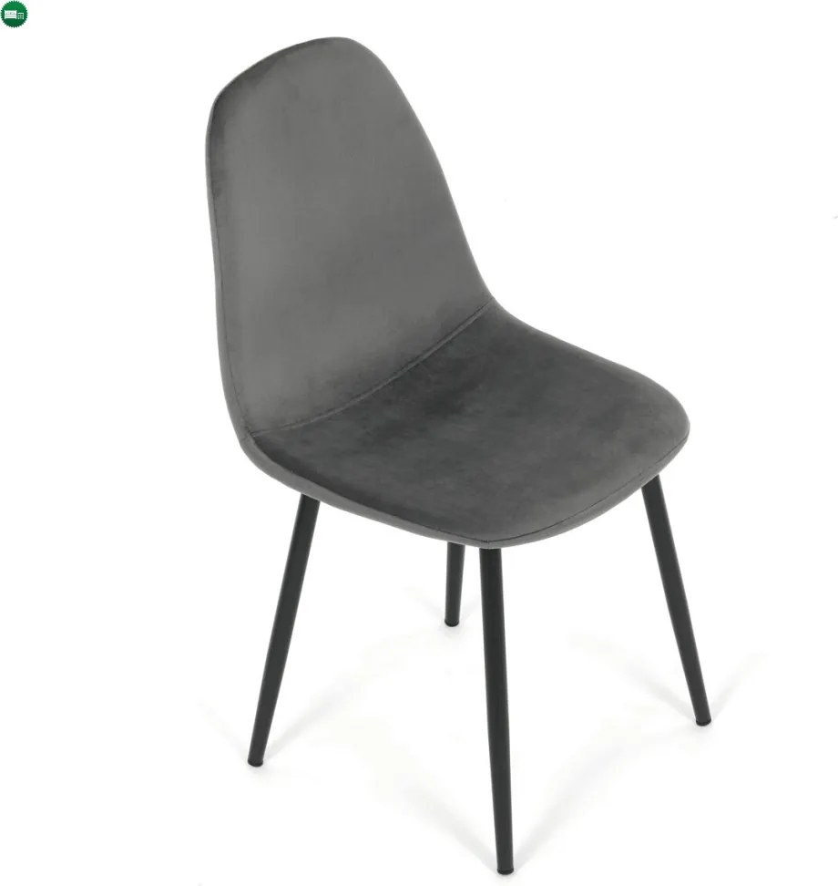 Jídelní židle, šedá, sametová látka, CT-V2971 GREY4