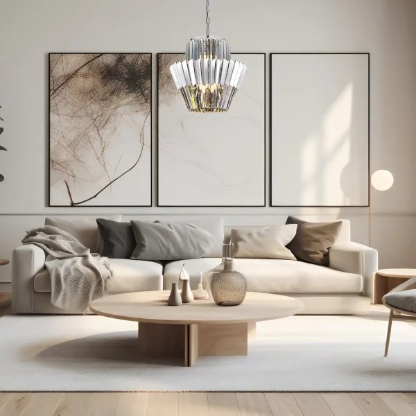 Csillár láncon DONNA 9xE14/40W/230V átm. 45 cm matt króm