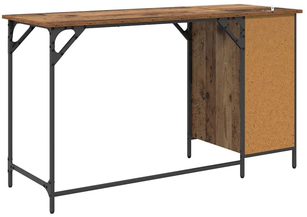 Számítógépes asztal fiókkal Öreg fa 131 x 48 x 75 cm Faanyag