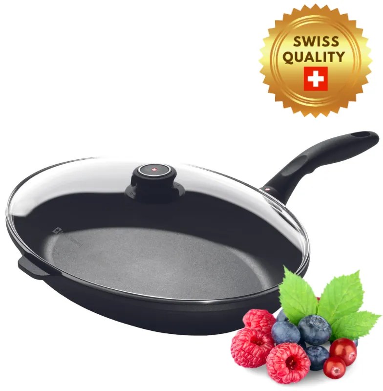SWISS DIAMOND® gyémánt felületű halsütő serpenyő fedővel 26 x 38 cm - kiállítási darab