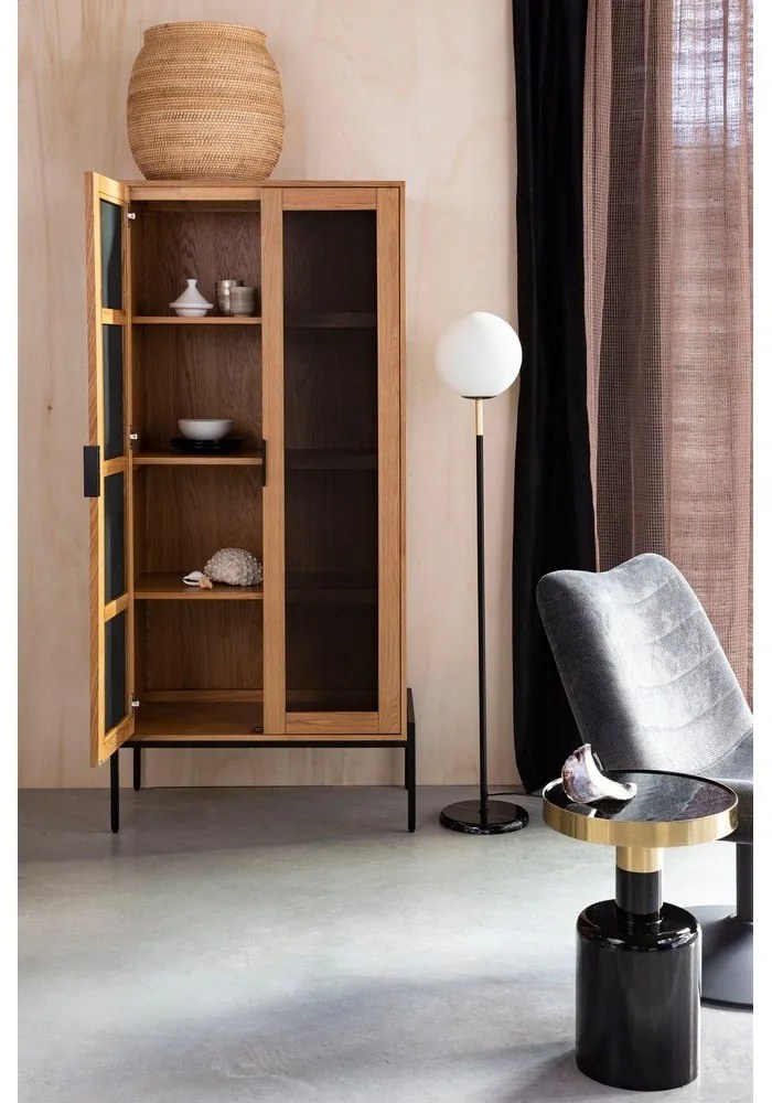 Fekete-fehér állólámpa üveg búrával (magasság 145 cm) Orion – Zuiver