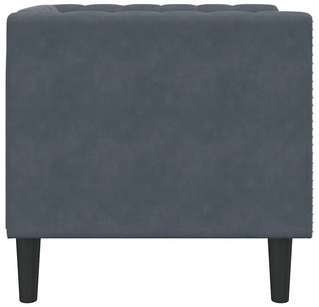 Chesterfield Kanapé Szék Argyle Sötétszürke 71 x 74.5 x 70.5 cm