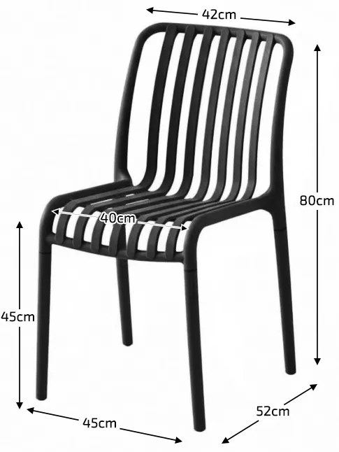 Műanyag szék TREGO, antracit színű