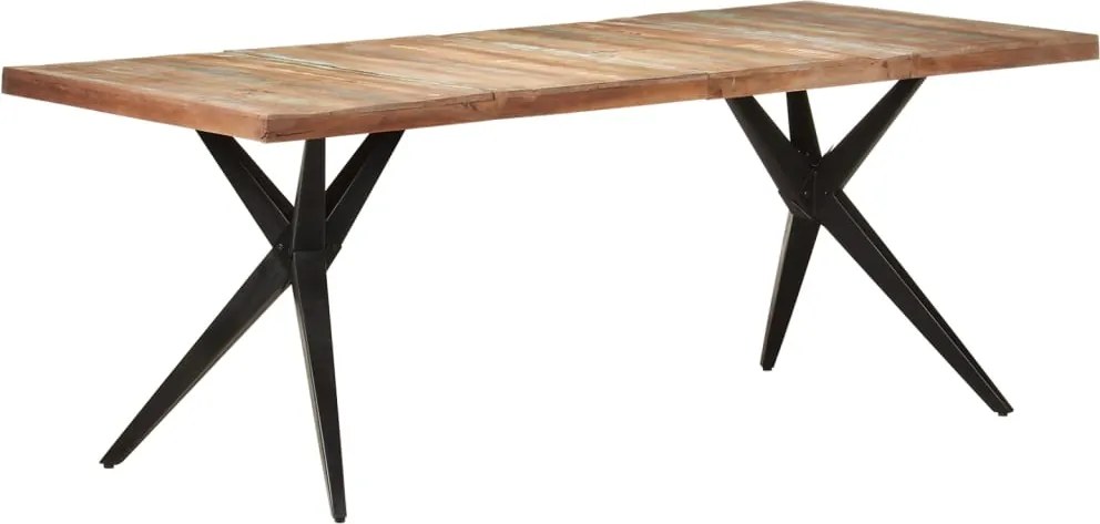vidaXL tömör újrahasznosított fa étkezőasztal 200 x 90 x 76 cm