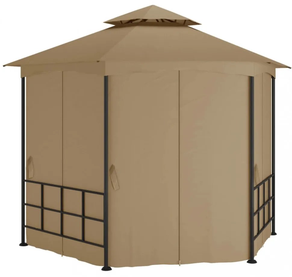 tópszínű pavilon oldalfalakkal 3,1 x 2,7 m