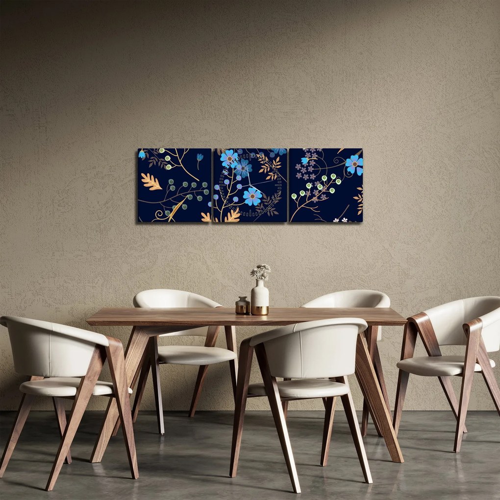 Kép - Őszi virágok (órával) (90x30 cm)