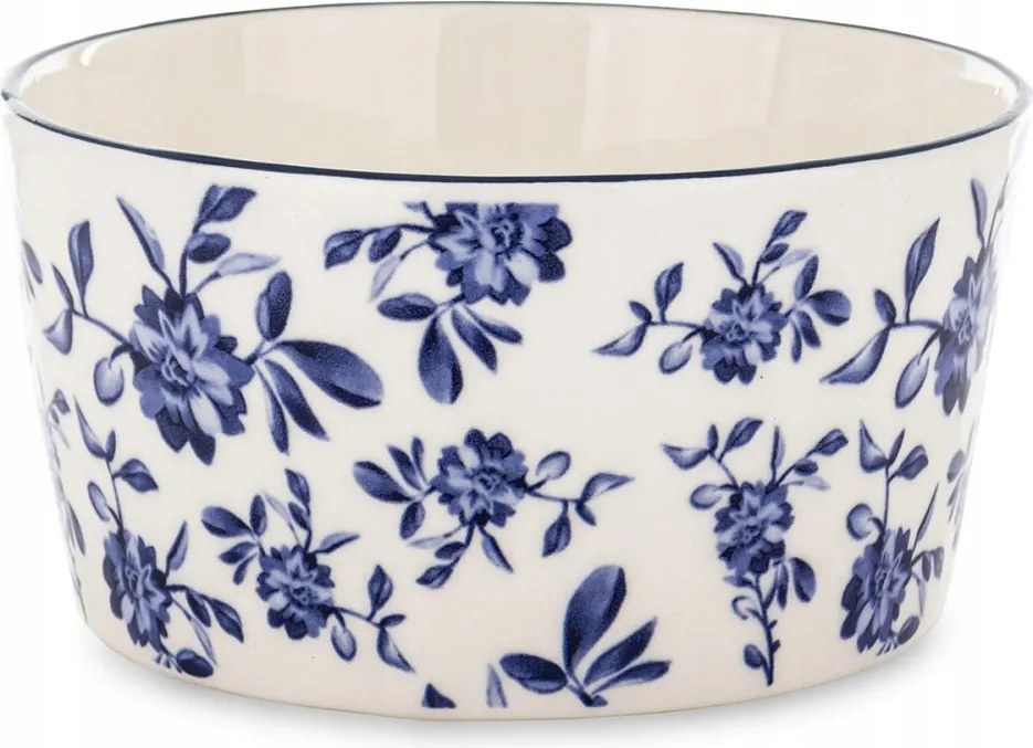 Virágokkal Díszített Tál Édességekhez 6x12cm Fehér Kék