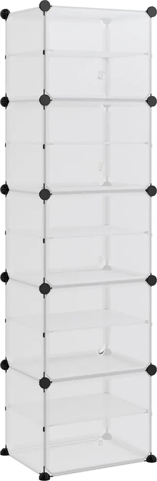 vidaXL átlátszó polipropilén cipőtartó 44 x 31,5 x 153,5 cm