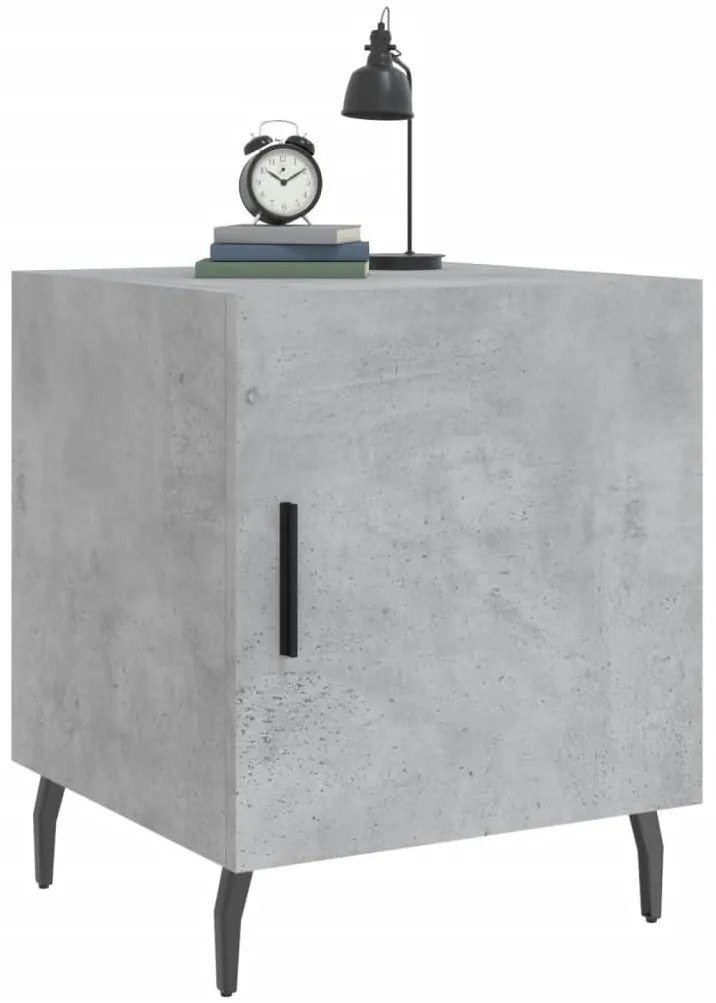 2 db betonszürke szerelt fa éjjeliszekrény 40 x 40 x 50 cm