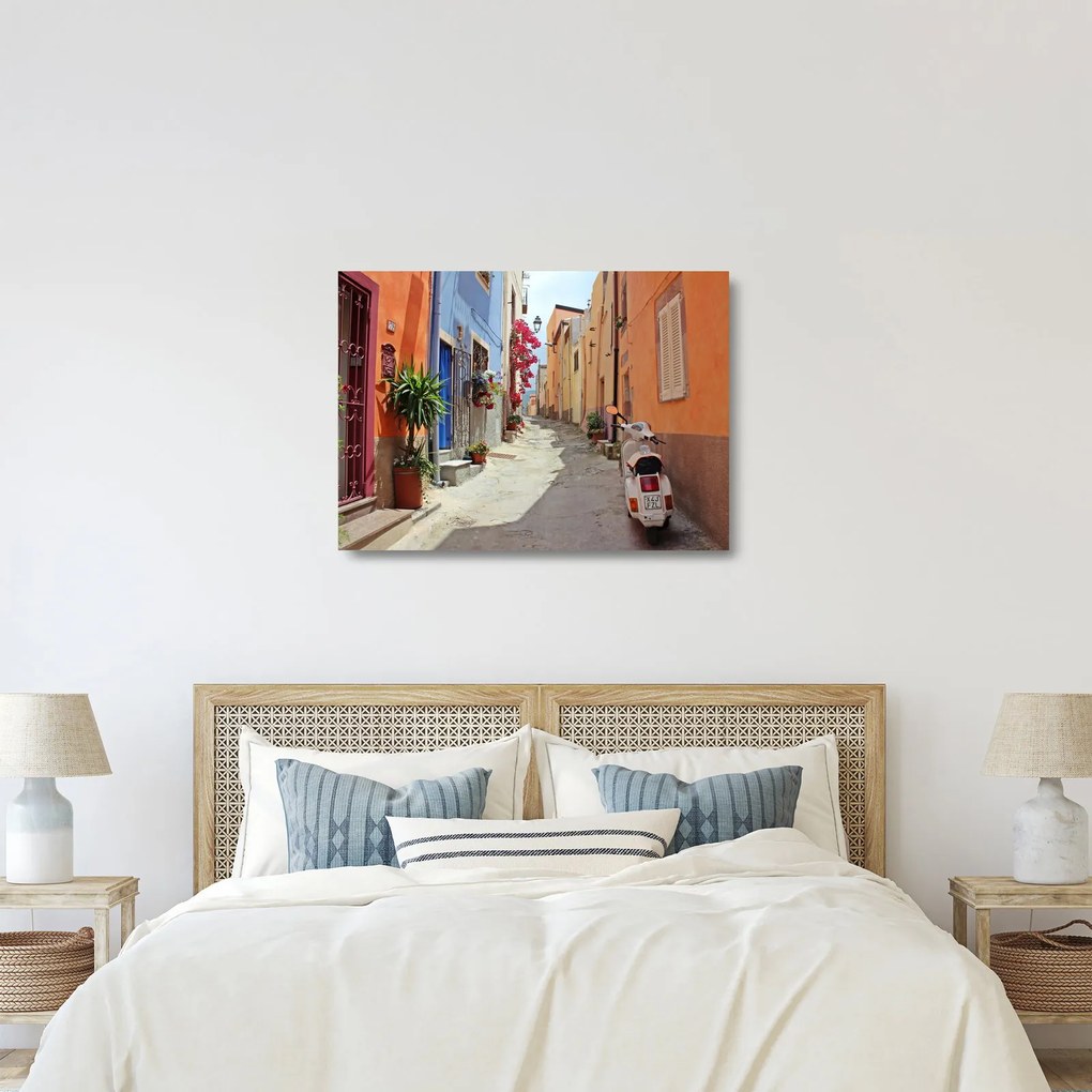 Szardínia utcáinak képe (üvegen) (70x50 cm)