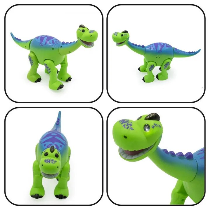 Sauropoda dinoszaurusz - önjáró dínó, világító szemekkel, kígyóval / távirányítós