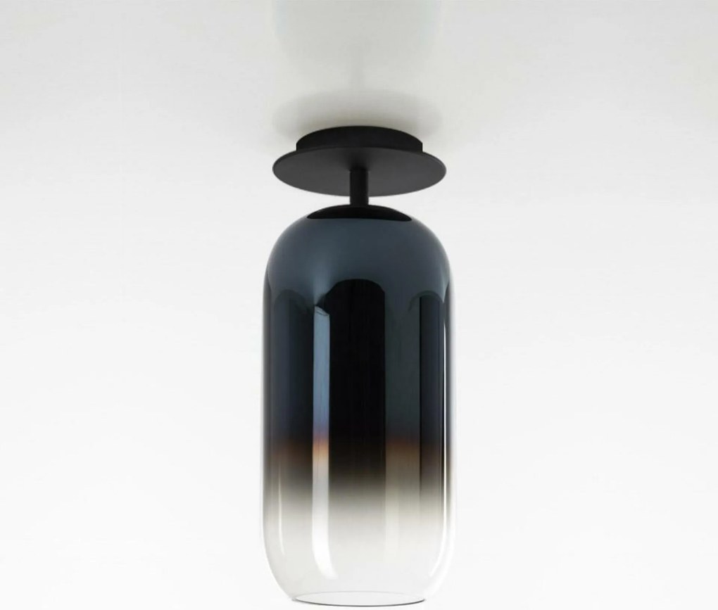 Artemide Gople mennyezeti lámpa fekete/kék, fúvott üveg, E27, 20W