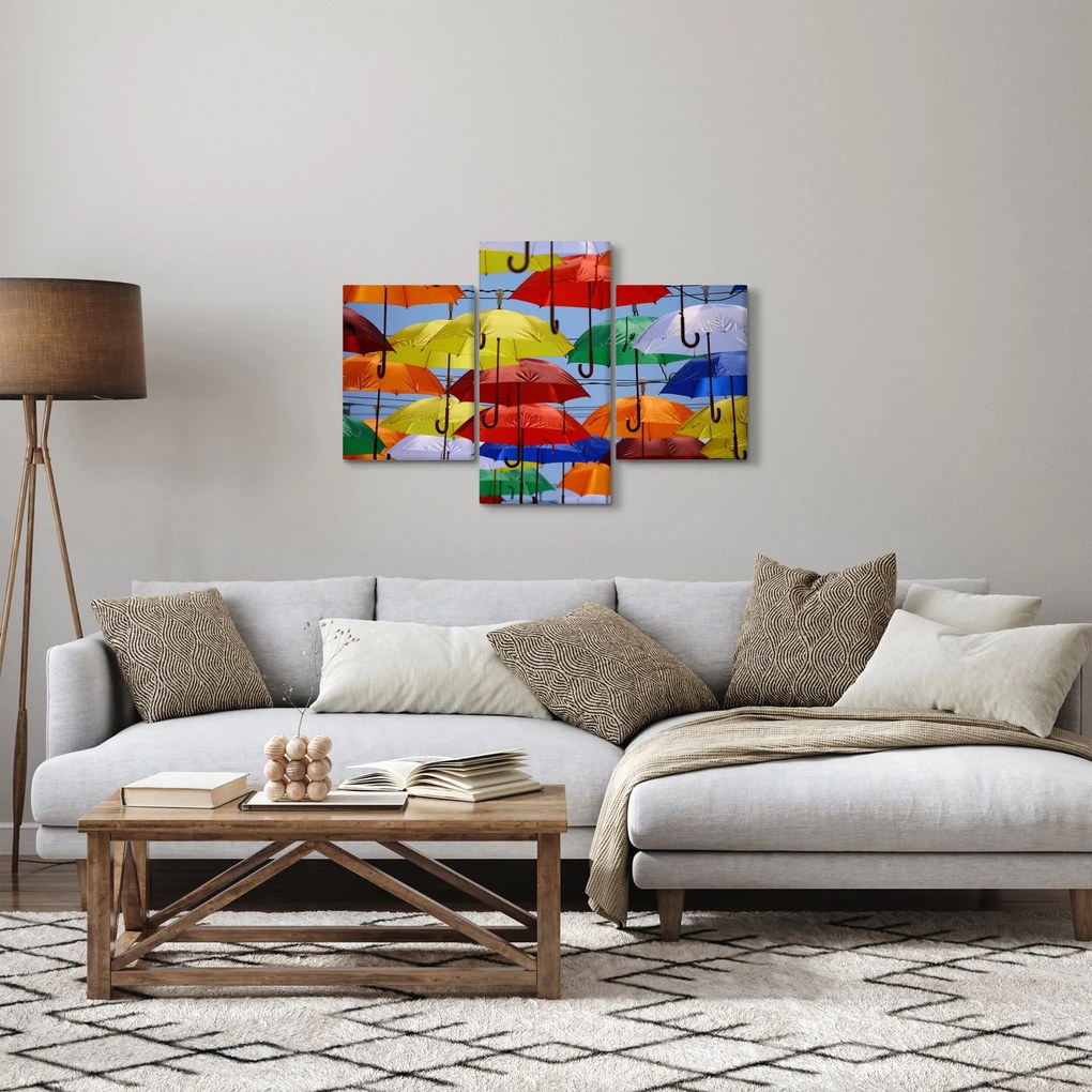 Színes esernyők képe (90x60 cm)