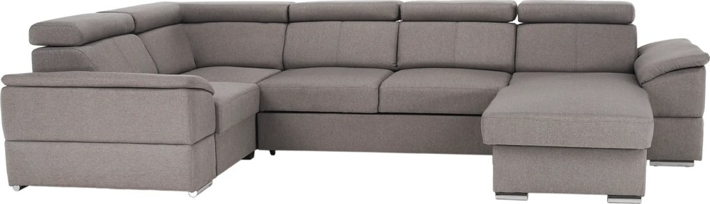 Ülőgarnitúra, szürkésbarna Taupe, jobbos kivitelezés, SEGORIA ROH U