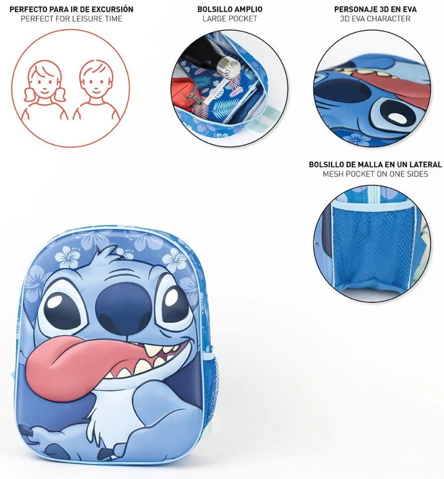 Disney Lilo és Stitch, A csillagkutya 3D hátizsák, táska 31 cm