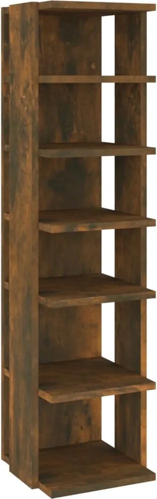 vidaXL füstös tölgy színű szerelt fa cipőtartó 27,5 x 27 x 102 cm
