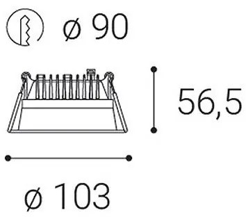 LED2-LED Dimmelhető fürdőszobai beépíthető lámpa ZETA LED/10W/230V 3000K IP44