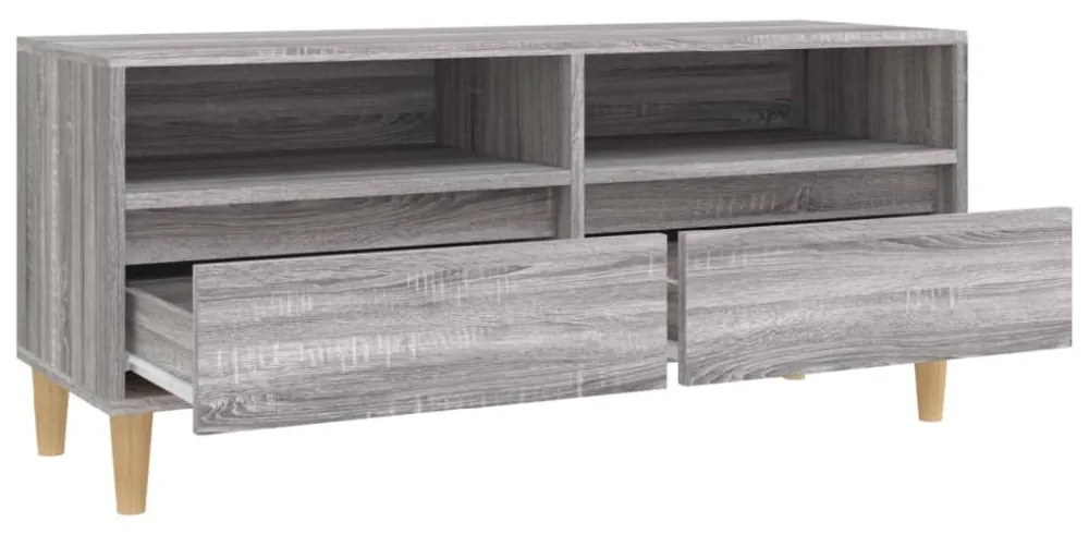 szürke sonoma színű szerelt fa TV-szekrény 100x34,5x44,5 cm