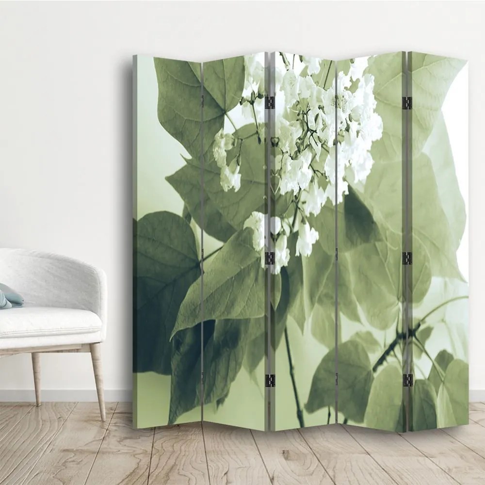 Gario Paraván Fehér lila Méret: 180 x 170 cm, Kivitelezés: Klasszikus paraván