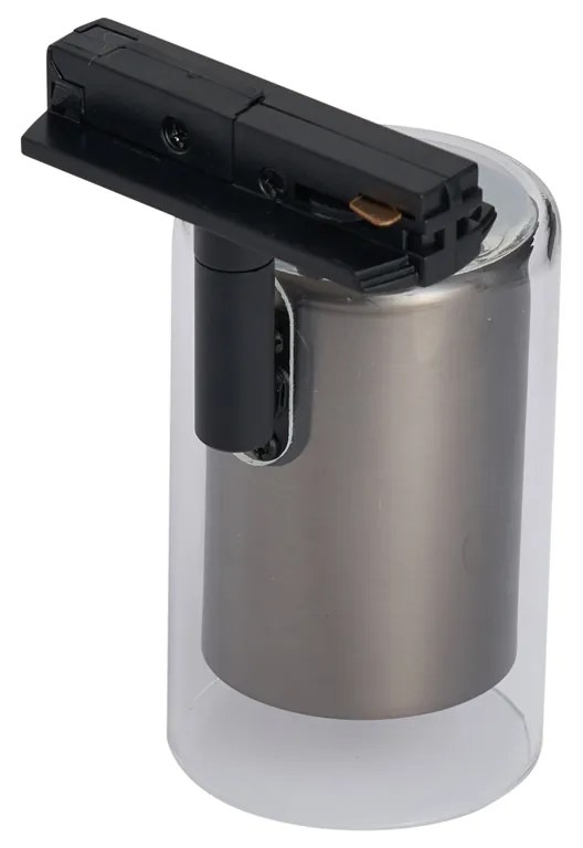 Modern spotlámpa fegyverszürke színben, átlátszó üveggel, 1 fázisú sínrendszerhez - Iconic Lloyd