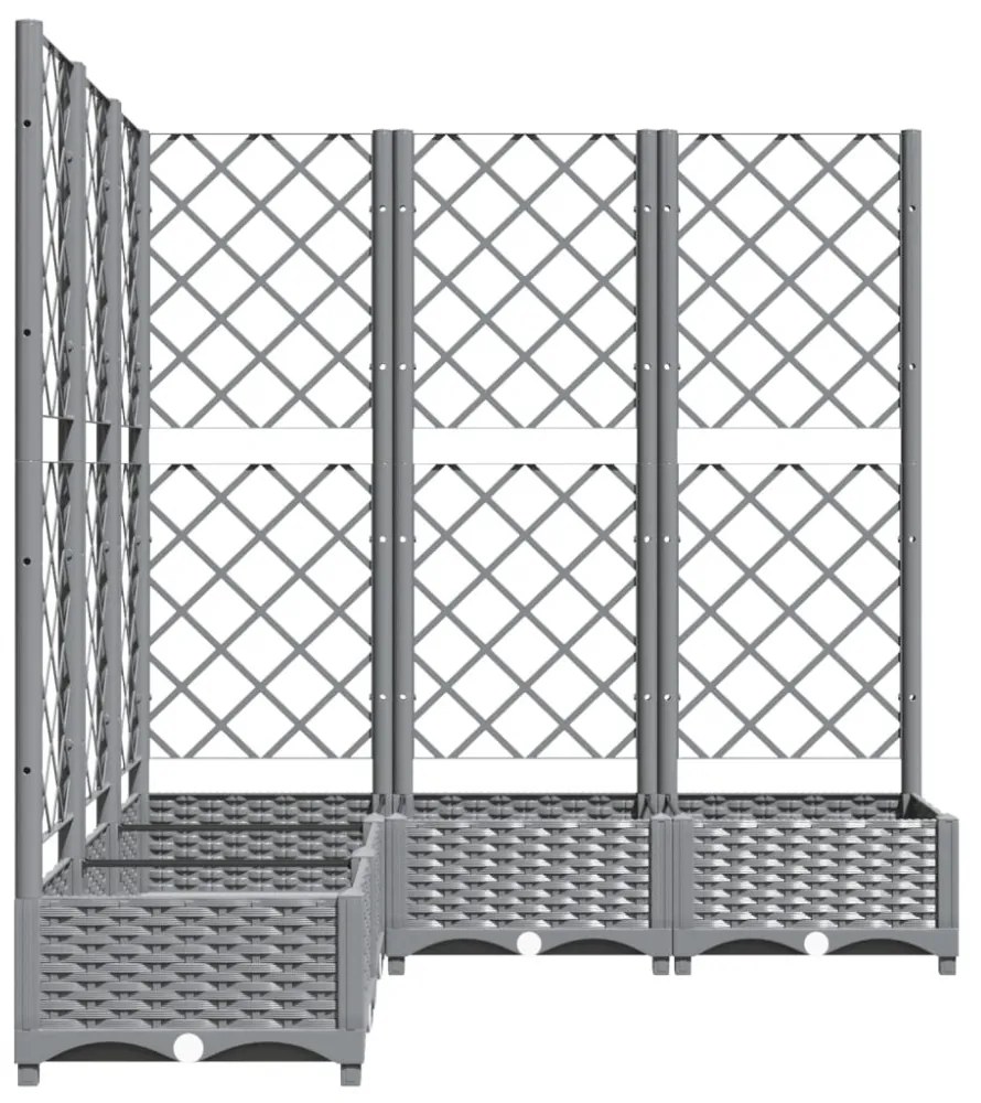 világosszürke PP rácsos kerti ültetőláda 120 x 120 x 121,5 cm