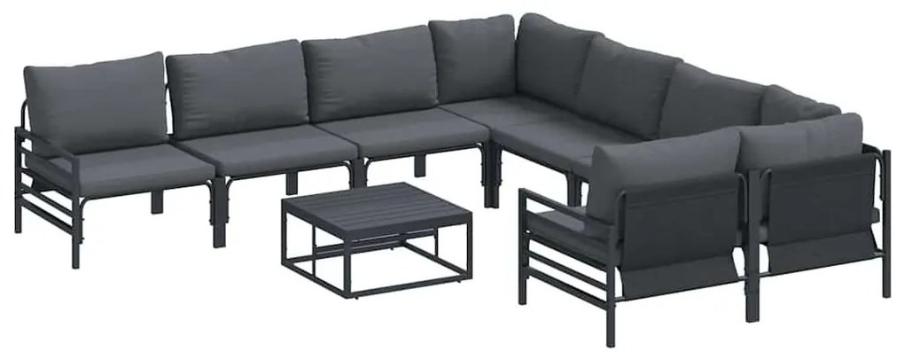 Kerti Kanapé Szett 9 pcs Antracit Acél