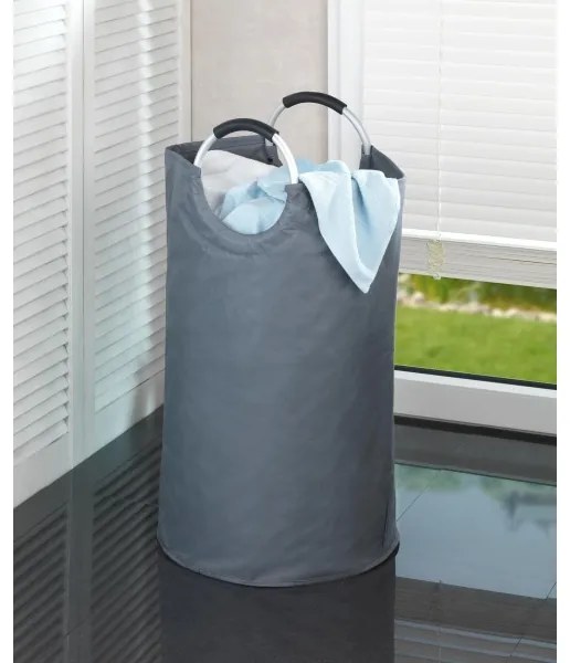 WENKO 3440803100 - JUMBO szennyeskosár 38x72 cm antracit/ezüst/fekete