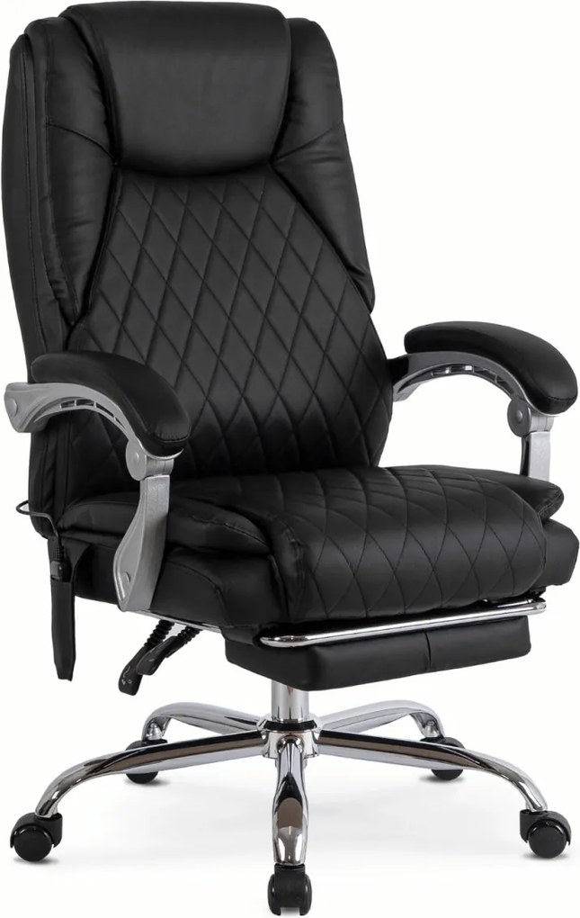 Forgószék masszírozó funkcióval, fűthető funkcióval, fekete színben. GIORGIO