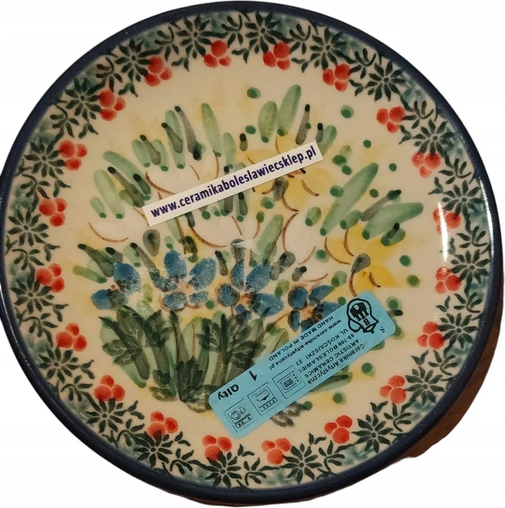 Tányér D21 12,5cm kerámia Bolesławiec 5131EGYEDI