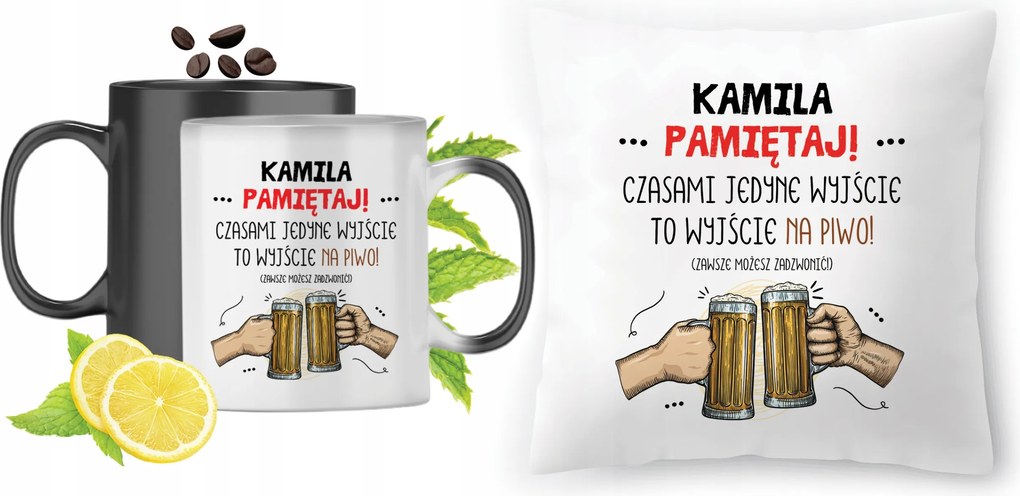 Kamilia Varázsbögre Nyomtatott párna szett fényképpel