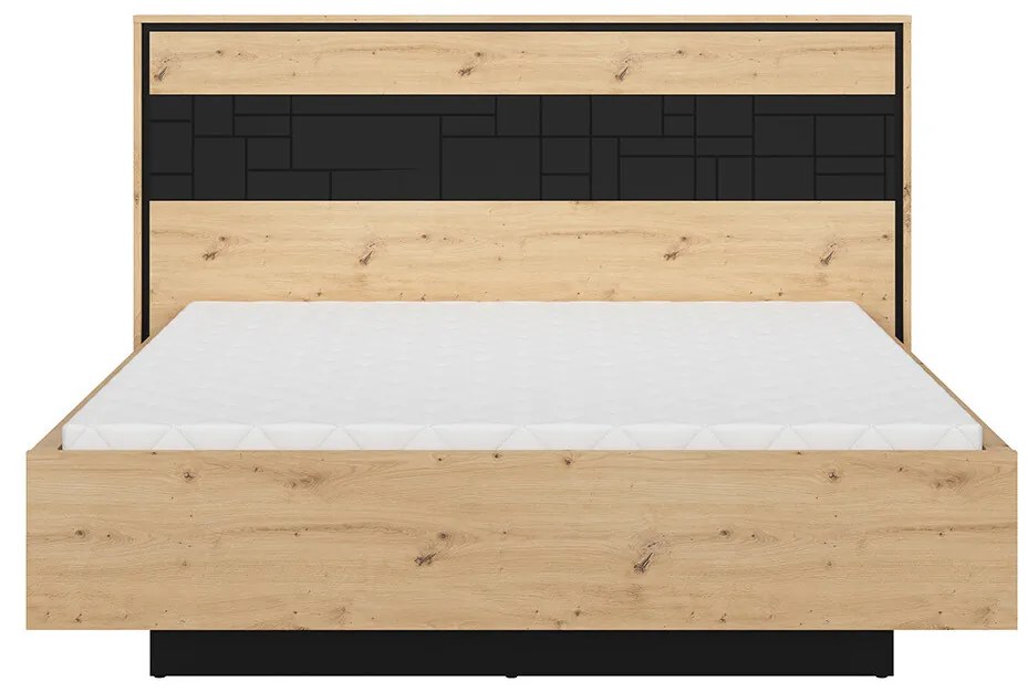 Franciaágy 160 cm Pont LOZ/160 (ágyráccsal)  (artisan tölgy + matt fekete). Akció -18%. 1063045
