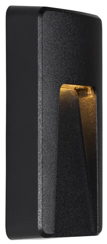 6 db fekete téglalap alakú kültéri fali lámpa szett LED-del IP65 - Gem