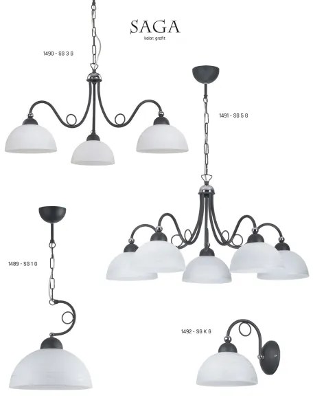 Jupiter 1490 - Csillár láncon SAGA 3xE27/60W/230V