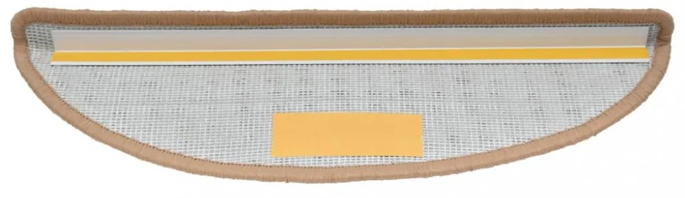10 db bézs színű, félkör alakú lépcsőszőnyeg 56 x 17 x 3 cm