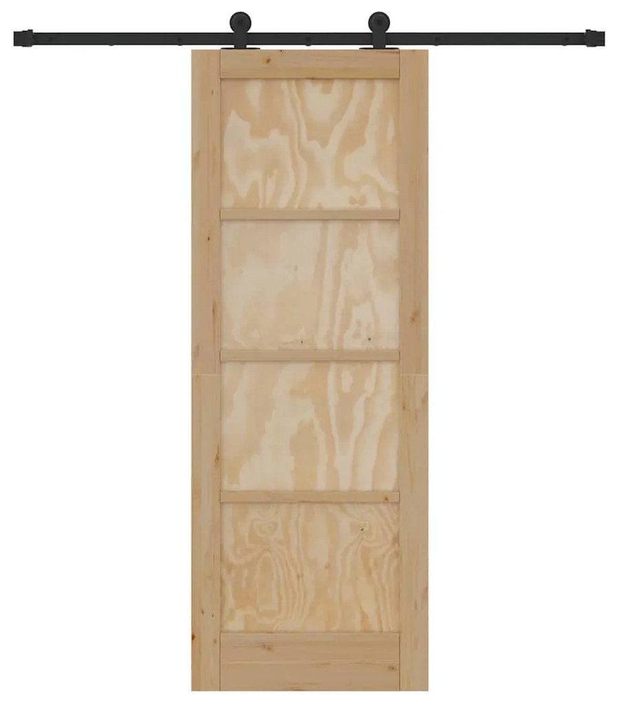 Tolóajtó Szett Természetes és fekete 73.5 x 198.5 cm