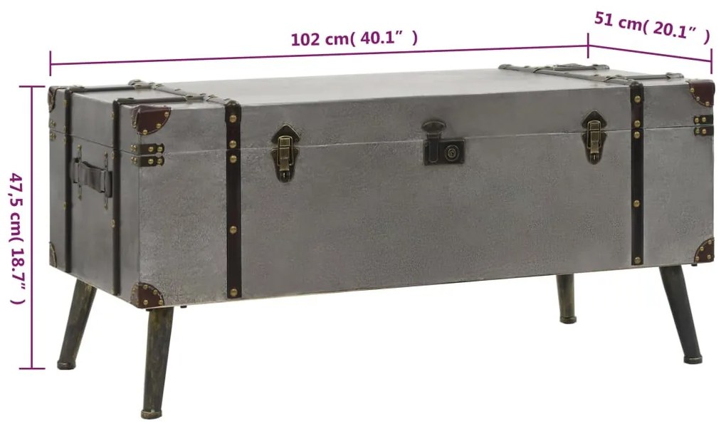 öntött fa dohányzóasztal 102 x 51 x 47,5 cm