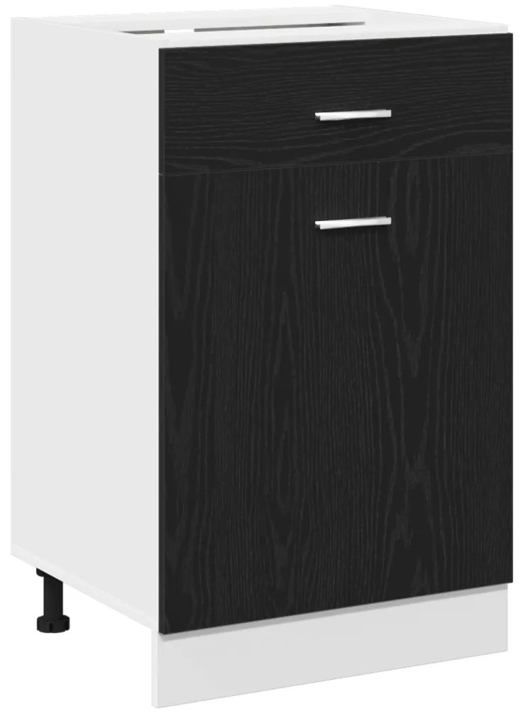 Fekete tölgy fiókos szekrény - 50x46x81.5 cm, MDF-ből készült.